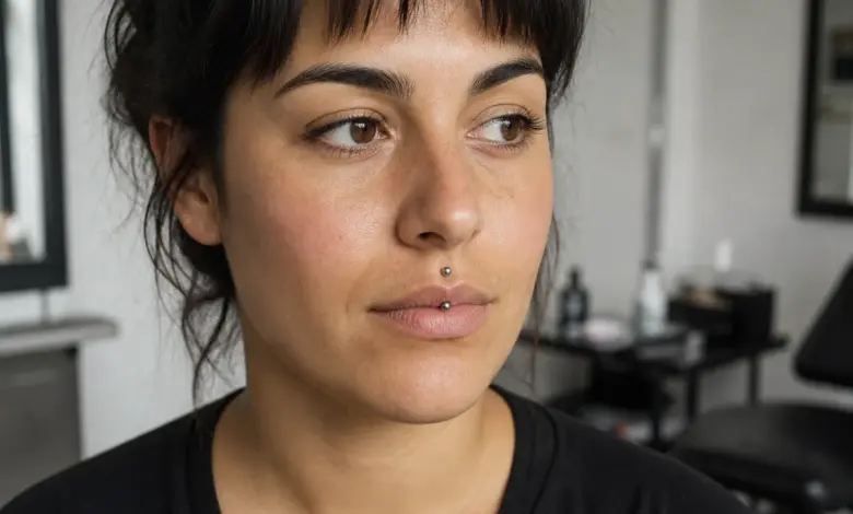 Jestrum Piercing: Das vertikale Philtrum-Piercing 4 Korrekt platziertes Jestrum-Piercing