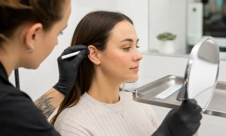 Professionelle Vorbereitung beim Ohrenpiercen