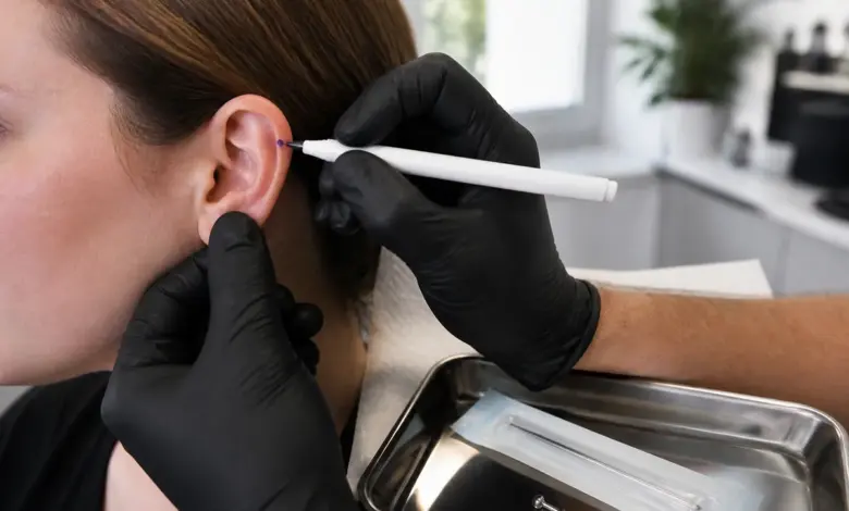 Helix Piercing stechen lassen - Alles was du wissen musst 12 Vorbereitung eines Helix-Piercings im Studio