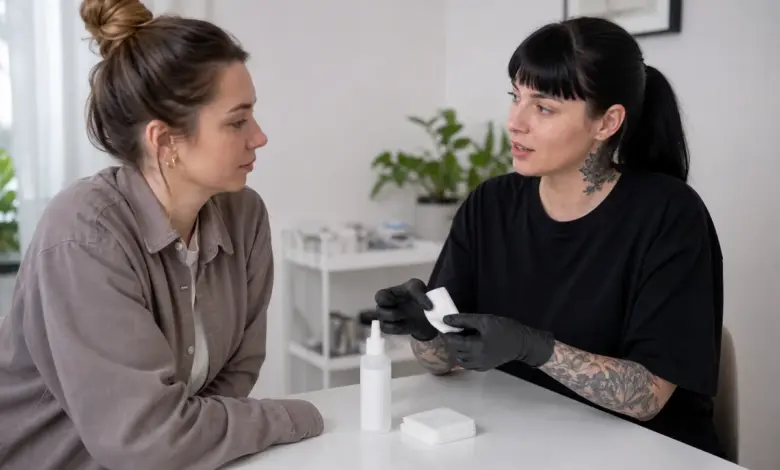 Nachsorgeberatung bei einem gereizten Bauchnabelpiercing