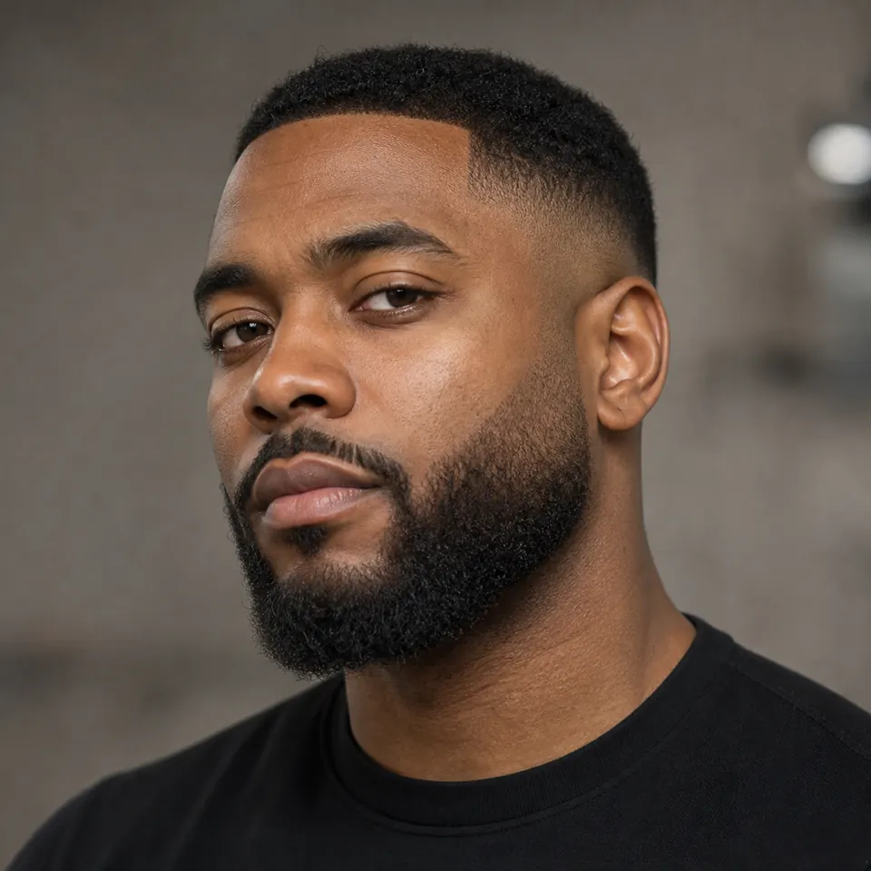 Kurze Bartstyles für Männer: 25 Ideen nach Gesichtsform 20 Beard Fade mit fließendem Übergang von sehr kurzen Koteletten zu mehr Länge am Kinn