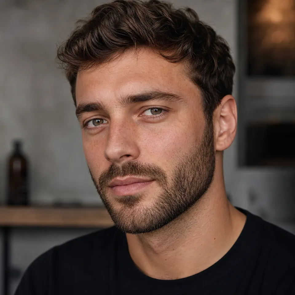 Kurze Bartstyles für Männer: 25 Ideen nach Gesichtsform 26 Natural Short Beard mit natürlichem Wuchs und dezent bereinigten Konturen