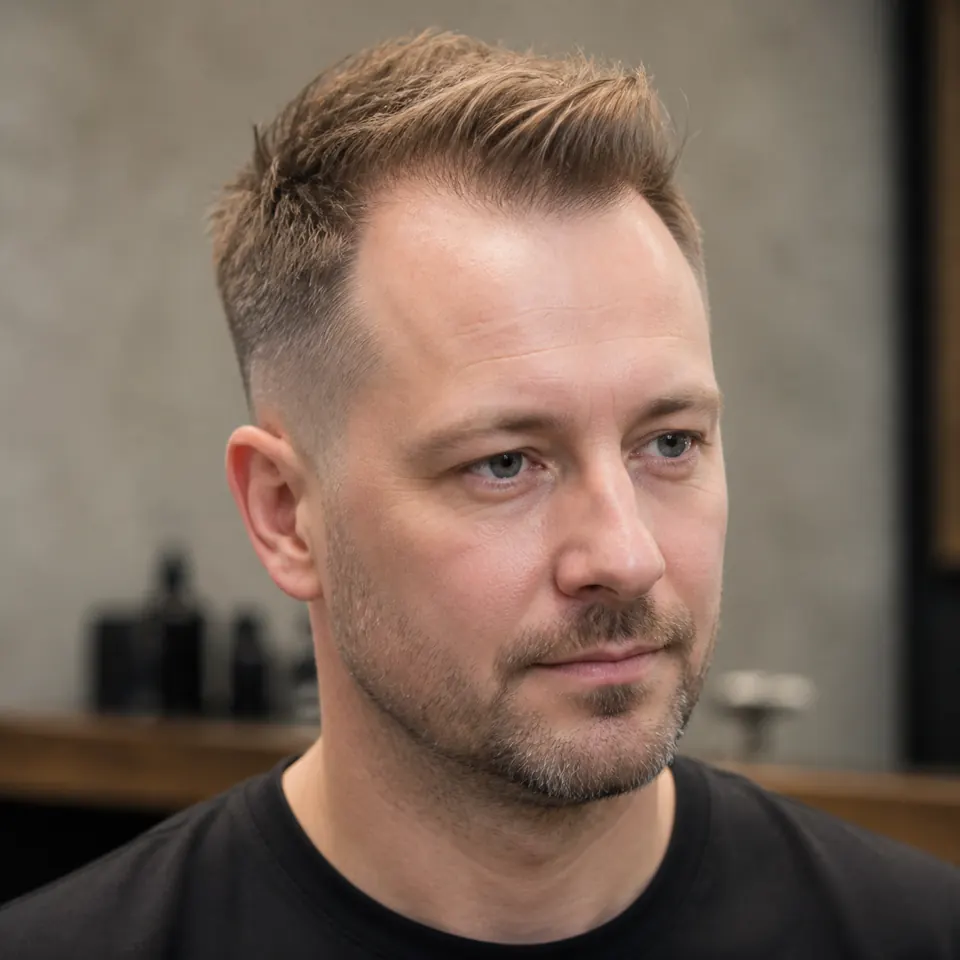 31 Männerfrisuren für dünnes Haar und Geheimratsecken 11 Mann mit Textured Quiff und Low Fade bei dünnem Haar und Geheimratsecken
