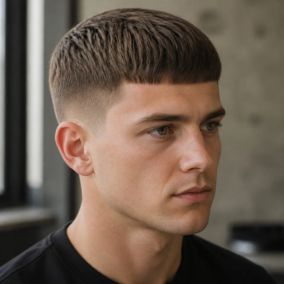 24 French-Crop-Frisuren für Männer: modern und pflegeleicht 2 Klassischer French Crop mit kurzem geradem Pony und kompakter Oberpartie