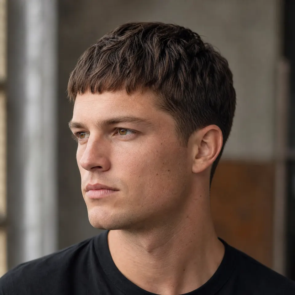 24 French-Crop-Frisuren für Männer: modern und pflegeleicht 9 French Crop mit sanftem Taper an Schläfen und Nacken sowie volleren Seiten