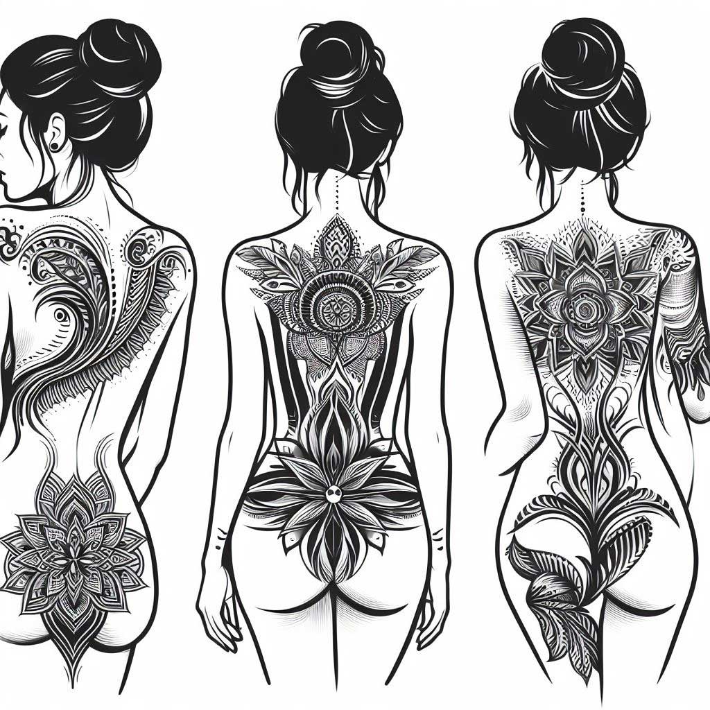 Rücken Tattoo Vorlage für Frau