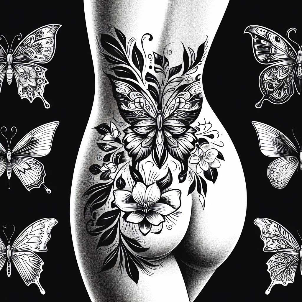 Schmetterling Tattoo Vorlage für eine Frau