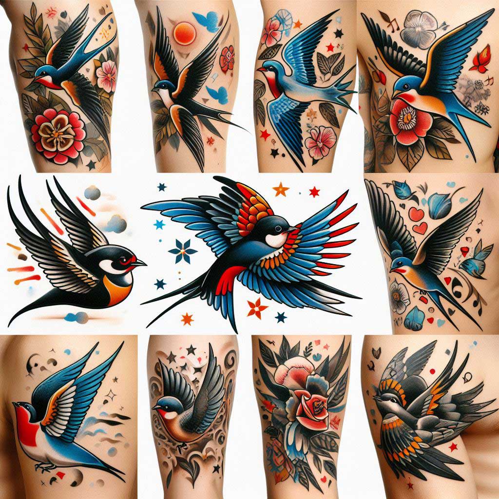 Schwalben Tattoo - Bedeutung, Design und Symbolik