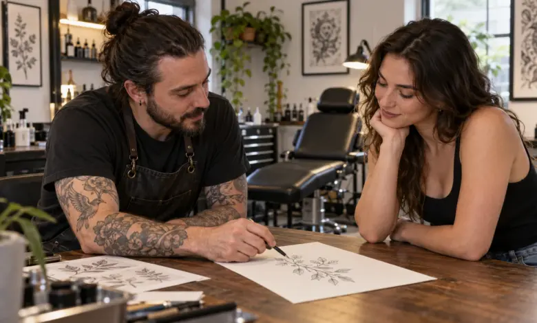 Erstes Tattoo: Vorbereitung, Schmerzen, Kosten und Ablauf 7 Beratung vor dem ersten Tattoo im Studio