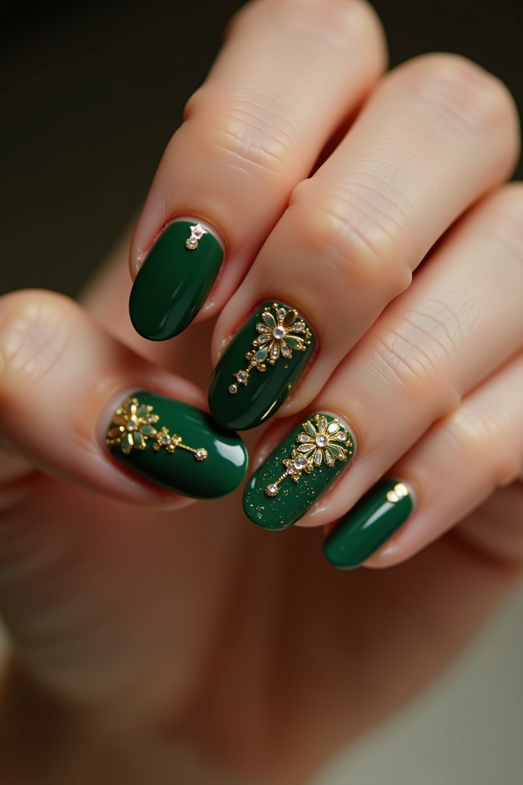 Die 8 schönsten Nageldesign Grün Gold Ideen 2026