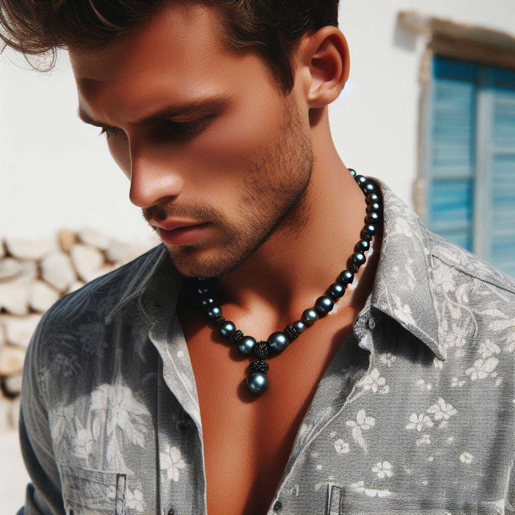 Perlenkette für Herren: Styling, Qualität und Pflege 3 Schwarze Tahiti Perlenkette für Herren
